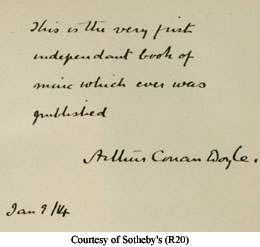 Conan Doyle inscription in Beeton's Christmas Annual copy R20