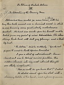 The Dancing Men manuscript - page 1
