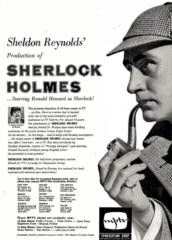 Sheldon Reynolds Sherlock TV series 1954