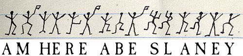 Original Dancing Men cipher symbols from the manuscript