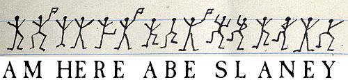 Original Dancing Men cipher symbols from the manuscript
