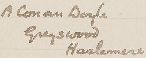 Signature at bottom of page 23 of The Governor of St Kitts manuscript by Conan Doyle