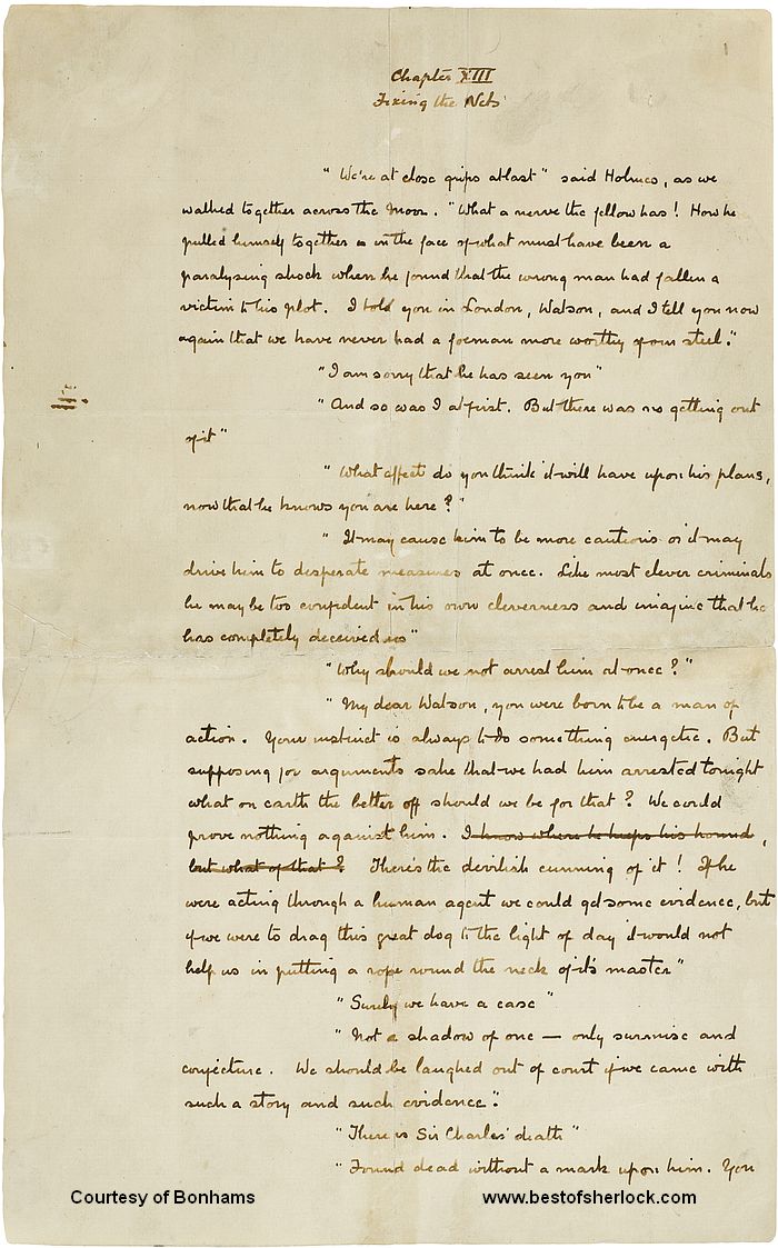 Manuscript of The Hound of the Baskervilles - leaf H31