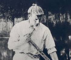 Sidney Paget wearing Deerstalker cap circa 1890 before Sherlock Holmes