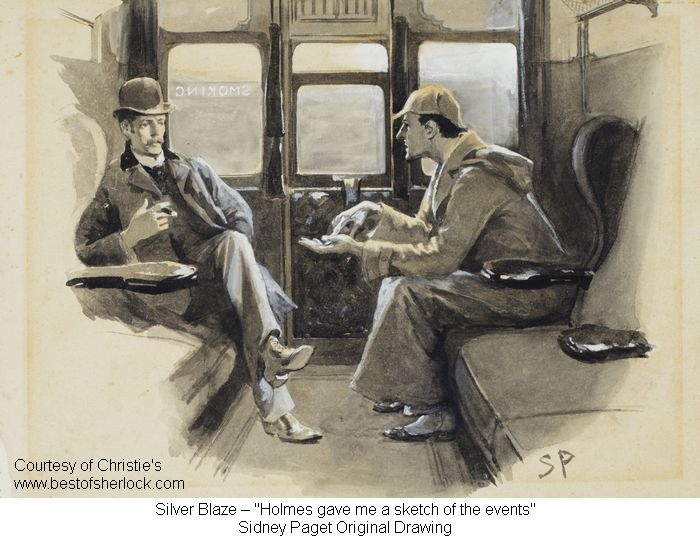 Sidney Paget original Sherlock Holmes drawing for Silver Blaze
