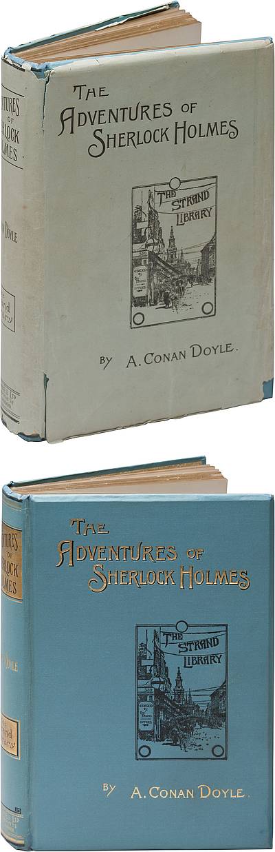 Dust jacket and cover of the British first edition of The Adventures of Sherlock Holmes (1892)