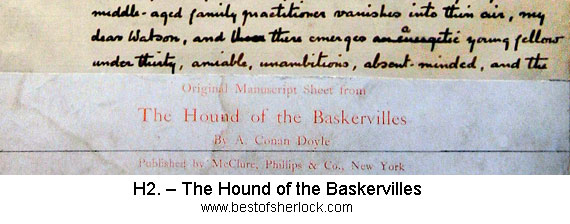Hound of the Baskervilles Manuscript Leaf H2 bottom