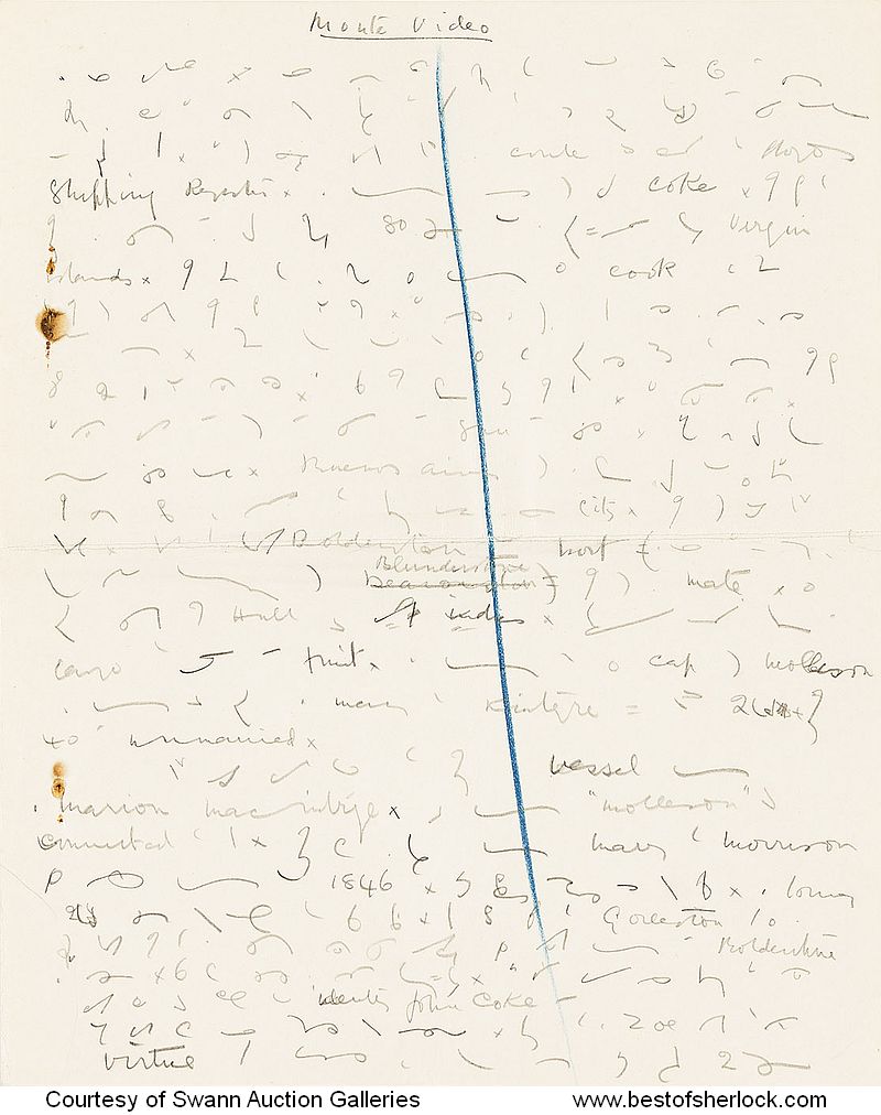 Manuscript page in shorthand associated with The Edge of the Unknown
