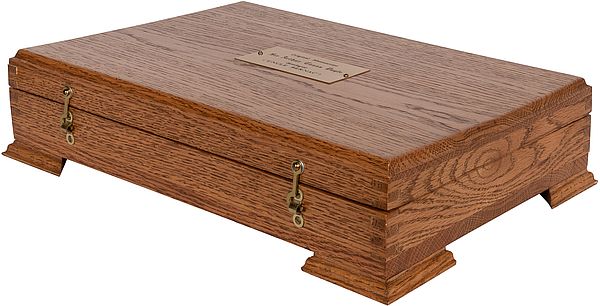 Wooden box for manuscript of Uncle Bernac by Conan Doyle