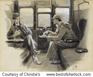 Sidney Paget drawing of Sherlock Holmes and Dr. Watson in Silver Blaze