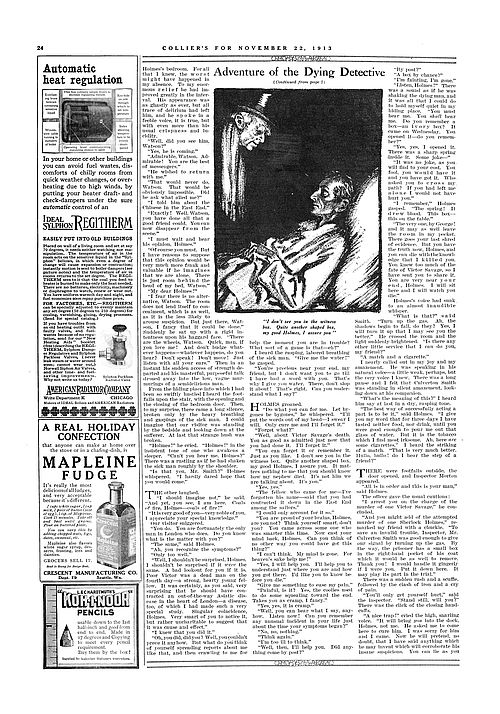 Page 24 of 1913 Collier's magazine with The Dying Detective