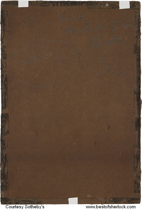 Back of The Death of Sherlock Holmes drawing by Sidney Paget