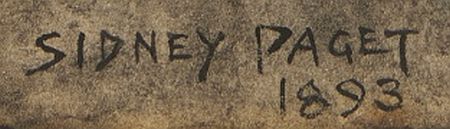 Sidney Paget signature and date on the drawing