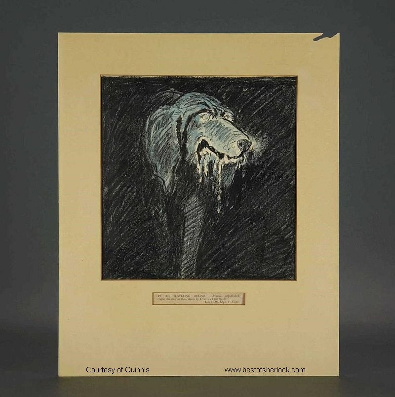 The Slavering Hound drawing by Frederic Dorr Steele, with matte, for The Hound of the Baskervilles