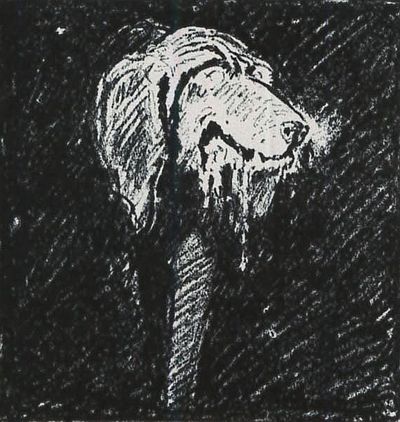 Pressbook illustration of The Slavering Hound